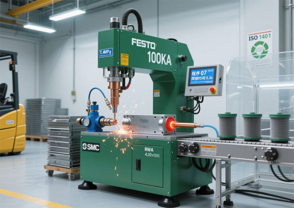 pneumatic spot welding machine outstanding engineering design produced in auto filter