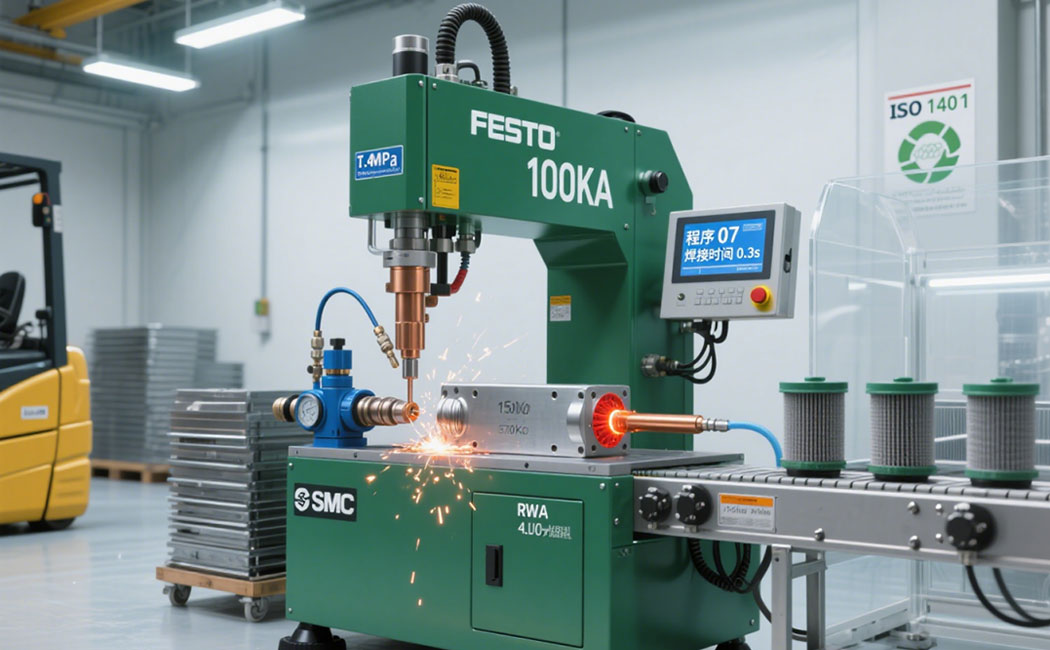 pneumatic spot welding machine outstanding engineering design produced in auto filter banner